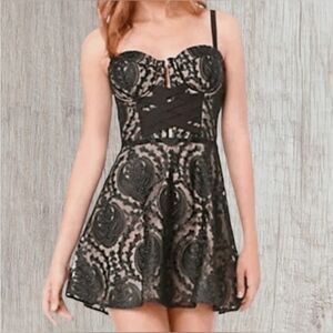 Elegant Black Lace Mini Dress